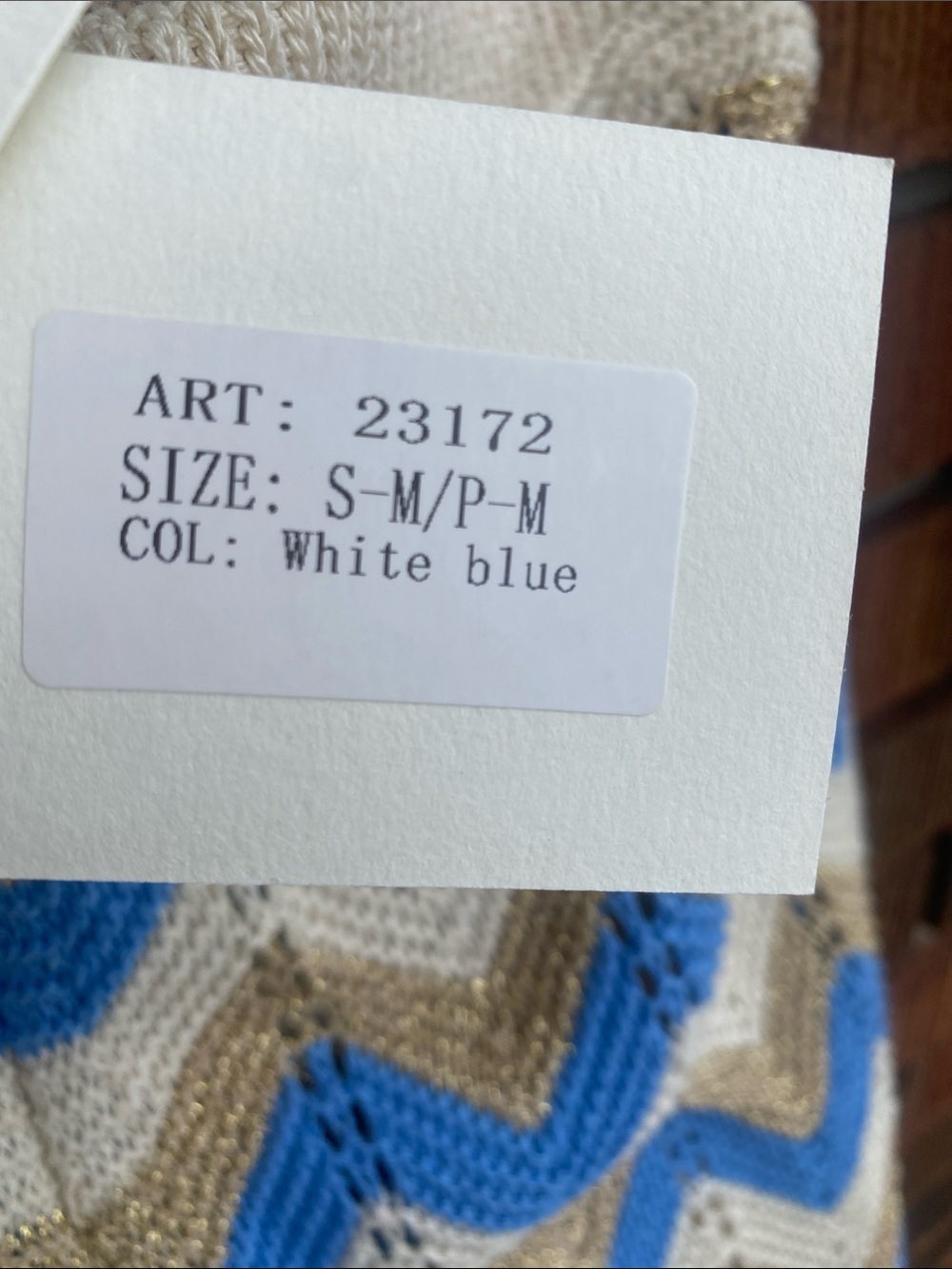 Women's Cream & Blue Knit Pants - Picture 7 of 12